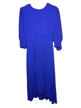 Vintage T.R. Bentley Maxi Dress Size 14 Womans Blue (Q23)